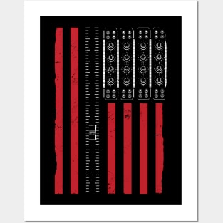 USA Flag with Synthesizer Panel Posters and Art